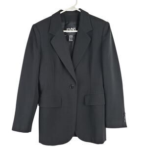 Jevns Votre Nom Womens 4 Petite Single Button Blazer Jacket Black Classic Career